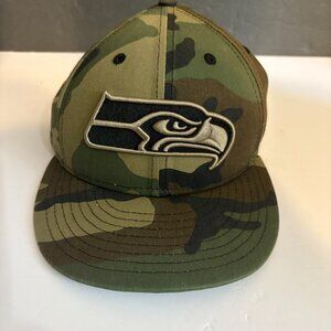 New Era 59FIFTY Seattle Seahawks Football NFL Hat Fitted Camo Men's 7 1/8 Cap